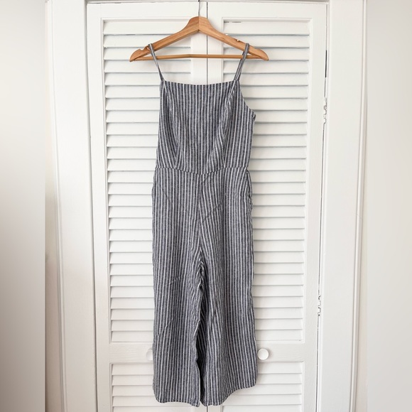 Old Navy Pants - Old Navy Striped Blue Jumpsuit Size S